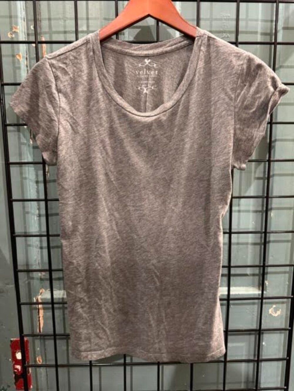 Womens Grey V Neck Tee by Velvet
